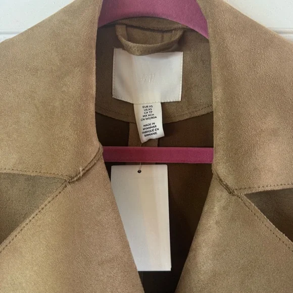 NWT H&M Classic Brown Trench Coat - Picture 5 of 9